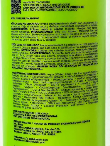 Miniatura 4 de Kuul Cure Me Champú 33.8 oz - CHAMPÚ KÜÜL RECONSTRUCTOR DEL CABELLO CON HIDRATACIÓN PROLONGADA - 1 litro / 1000 ML