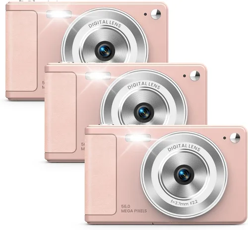 Miniatura 10 de WONNIE Cámara digital de 56 MP, FHD 1080P para apuntar y disparar con tarjeta SD de 32 GB, 2 baterías y cordón, ideal para niños y adolescentes