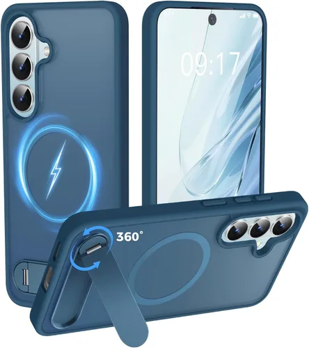 Miniatura 18 de Reukdnv Funda magnética para Galaxy S24 Ultra con soporte de metal duradero, protección contra caídas de grado militar, compatible con MagSafe