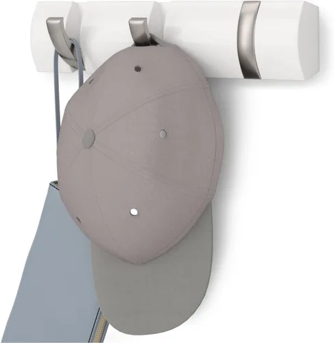 Umbra Flip - Perchero de pared con 3 ganchos Blanco/Níquel