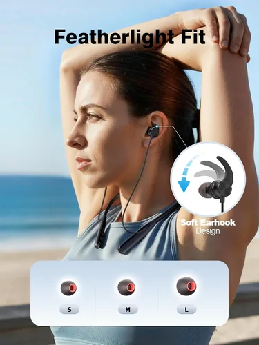 Miniatura 7 de Rythflo - Auriculares Bluetooth con banda para el cuello, ENC, protección contra el sudor IPX7, auriculares deportivos con micrófono mejorado por
