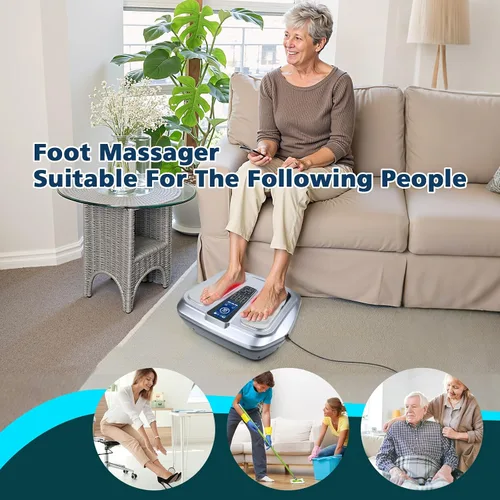 Miniatura 4 de Masajeador de pies EMS con calor, TENS - Estimulador electrónico de circulación muscular con 4 almohadillas de electrodos para neuropatía, alivia