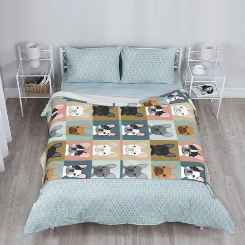 Miniatura 8 de Bonita manta de bulldog francés para niños y adultos, suave y ligera manta de bulldog francés de 50 x 60 pulgadas para sofá, cama, decoración