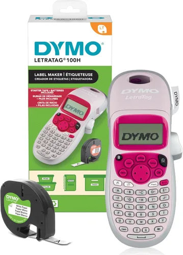 DYMO LetraTag LT-100H - Etiquetadora estética de mano, impresora de etiquetas de teclado ABC con pantalla LCD de 13 caracteres fácil de usar, ideal