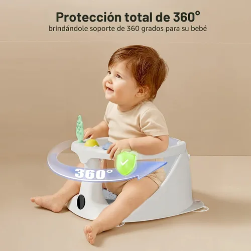 Miniatura 7 de Asiento de baño para bebés de 6 meses en adelante, asientos de bañera para bebés sentados con taza de enjuague, antideslizante, cómodo, esenciales
