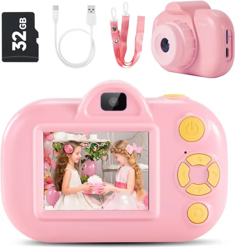 Miniatura 12 de MAVOKIS Cámara digital para niños de 3 a 8 años, cámara 1080P para niños con tarjeta SD de 32 GB, juguetes para niñas de 6 a 9 años, regalos