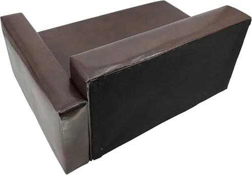 Miniatura 6 de FixtureDisplays Sofá cama para perros de cuero sintético marrón, sillón reclinable de 30 x 20 x 13 - 27 x 16 pulgadas, ideal para perros más