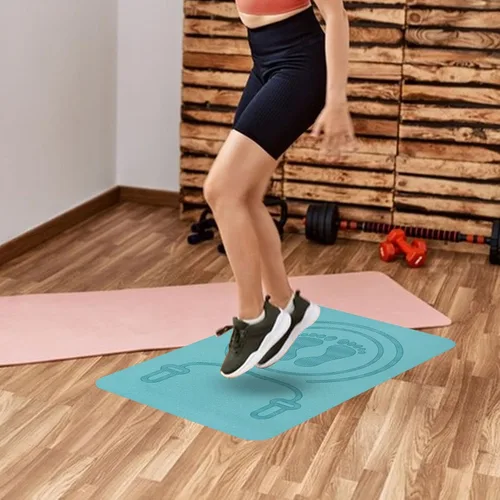 Miniatura 2 de kowaku Alfombrilla de ejercicio de fitness para saltar con cuerda, protege suelos y equipos, alfombrilla de saltar para entrenamiento en interiores