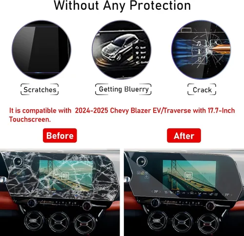 Miniatura 2 de TTCR-II Protector de pantalla compatible con Chevy Blazer EV 2024-2025, pantalla de navegación transversal, para Blazer EV 2024-2025, protector