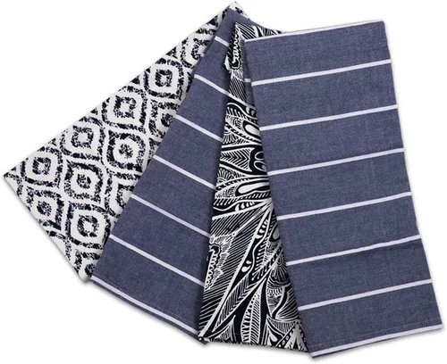 Miniatura 14 de ACCENTHOME Juego de 4 toallas de cocina de algodón, juego de toallas absorbentes para cocina, paños de cocina, toallas de bar, toallas de cocina