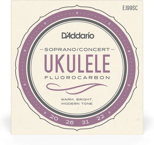 Miniatura 2 de D'Addario Cuerdas de ukelele soprano/concierto, fluorocarbono, EJ99SC, juego de 4 cuerdas, paquete de 1