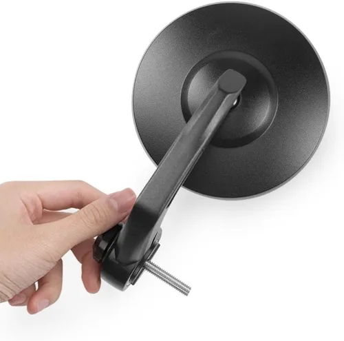 Miniatura 13 de KiWAV Espejos de extremo de barra de motocicleta Bob negro compatible con manillar roscado M6
