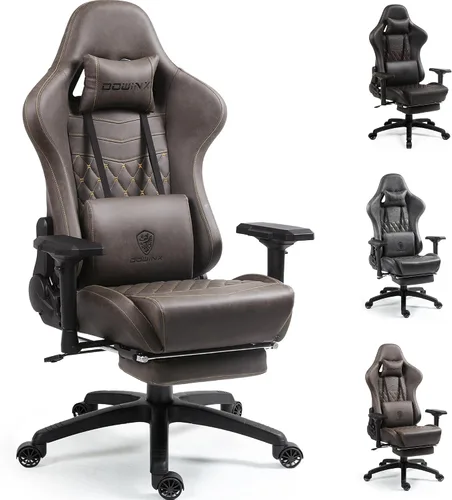 Miniatura 12 de Dowinx Silla de Juego Grande y Alta, Sillas de Videojuego con Reposapiés, Sillas de Juego de PC para Adultos - Silla Gamer Ergonómica Reclinable