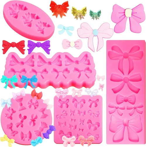 Miniatura 9 de Molde de hojas de abanico de 5 piezas, moldes de hojas de palma, esferas de perlas, moldes de caramelo boho de silicona para fondant, molde