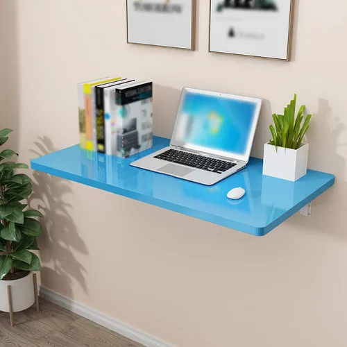Miniatura 6 de Mesa de almacenamiento flotante plegable para montar en la pared, escritorio de computadora, mesa de trabajo resistente, mesa de costura, mesa