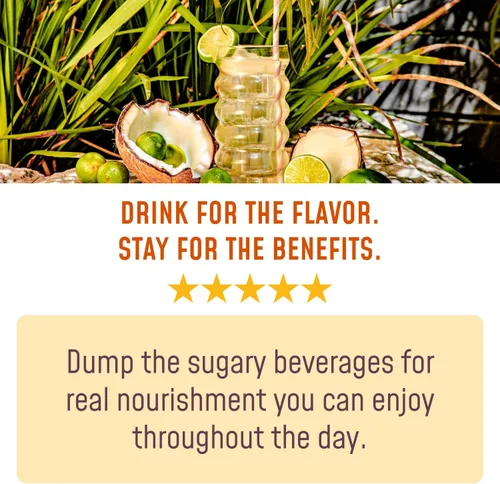 Miniatura 4 de Paquetes de saborizantes para agua FlavCity Anytime Essential Coconut - Mezcla de bebida en polvo con colágeno y agua de coco - Paquetes
