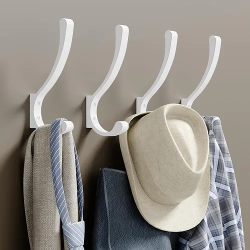 Miniatura 12 de saffruff Ganchos de montaje en pared, ganchos de metal resistentes para colgar ropa, mochila, bolsa, toalla y chaqueta, fuerte gancho de armario