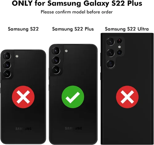 Miniatura 2 de Jiunai Funda para Samsung Galaxy S22 Plus Funda tipo cartera para tarjetas de crédito, soporte para efectivo, bolsillo deslizante de doble capa