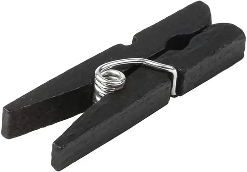 Miniatura 8 de Restaurantware Pinzas para la ropa negras de 1.2 pulgadas, 500 mini pinzas para la ropa, desechables, resistentes, clips de madera de bambú negro