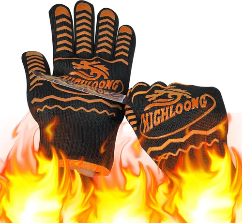 Miniatura 9 de Guantes para barbacoa, guantes de horno 1472℉ resistentes al calor extremo, guantes de silicona antideslizantes para horno, guantes de cocina