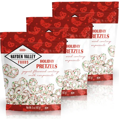 Miniatura 10 de Hayden Valley Foods Pretzels cubiertos con sabor a yogur de arándanos Bolsas de 5 onzas (paquete de 3) Sin sabores artificiales, conservantes