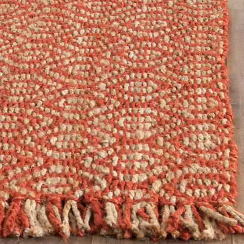Miniatura 5 de SAFAVIEH Natural Fiber Collection NF445A - Alfombra de pasillo de 2 pies 6 pulgadas x 8 pies, color óxido, hecha a mano con flecos, ideal para zonas