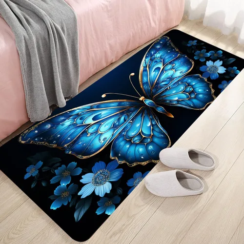 Miniatura 11 de Alfombra antideslizante de espuma de esponja de pelo bajo para puerta de baño, alfombras separadas a prueba de deslizamiento, alfombra de ilusión