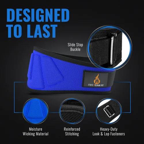 Miniatura 5 de Cinturón para levantamiento de pesas Fire Team Fit, para hombres y mujeres, de 6 pulgadas, soporte de espalda para fisicoculturismo y fitness, ideal