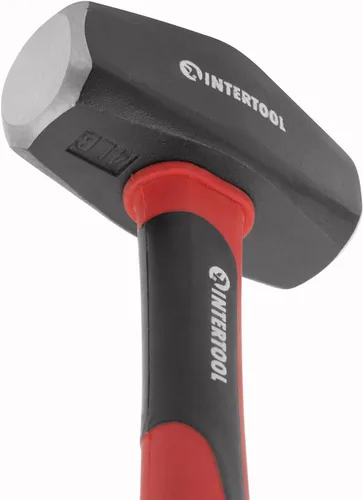 Miniatura 5 de INTERTOOL Martillo de trineo pequeño de 4 libras Martillo de perforación/grieta con acero resistente y mango de fibra de vidrio antideslizante que