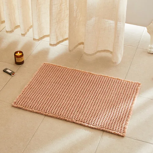 Miniatura 101 de TYUU Tapete de baño estilo gofre, tapete de baño bohemio, antideslizante, lavable, súper absorbente, de secado rápido, bonito tapete de baño