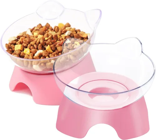 Miniatura 11 de MILIFUN Cuencos elevados de comida para gatos con soporte, platos para gatos para comida o agua, cuenco inclinado, plato para mascotas con soporte