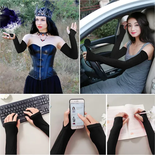 Miniatura 6 de Guantes Bellady para exteriores, manga larga, bloqueadores del sol, sin dedos para mujer