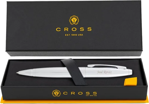 Miniatura 8 de Bolígrafo Cross Calais, laca azul con tapa cromada, grabado personalizado, regalo de graduación, promoción, jubilación u oficina Laca azul con cromo