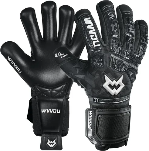 WVVOU Guantes de portero de fútbol para adultos y jóvenes, guantes de portero de alto rendimiento con 5 protectores de dedos desmontables, guantes