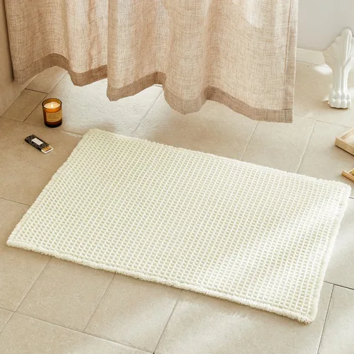 Miniatura 121 de TYUU Tapete de baño estilo gofre, tapete de baño bohemio, antideslizante, lavable, súper absorbente, de secado rápido, bonito tapete de baño