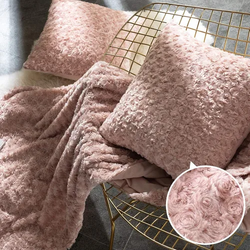 Miniatura 8 de Simple&Opulence Fundas de almohada decorativas de color rosa, 2 unidades, 18 x 18 pulgadas, 17.7 x 17.7 in, fundas de cojín cuadradas de felpa