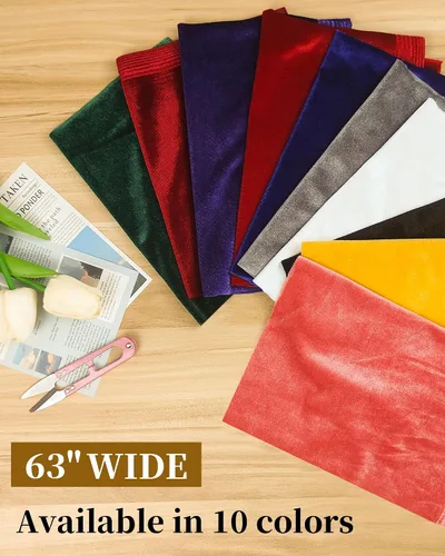 Miniatura 3 de HOTGODEN Tela de terciopelo elástico por The Yard: Negro 63" Ancho 1 yarda 95% poliéster 5% Spandex Tela de terciopelo para costura de bricolaje