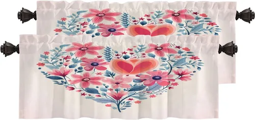 Miniatura 81 de Cortinas de cocina de hojas de arce otoñales para ventanas, hojas verdes y rojas sobre cenefas opacas negras, tratamientos de ventana de poliéster