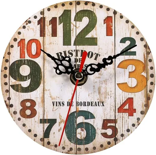 Reloj colgante de madera, reloj de pared de madera ligero, práctico para decoración del hogar, decoración de cocina (#3)