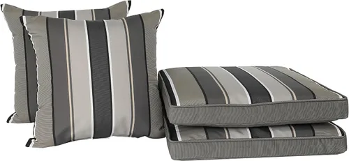 Miniatura 10 de Suntastic O'Linen - Juego de 4 cojines y almohadas de comedor de lujo para exteriores e interiores, para muebles de patio, color naranja quemado