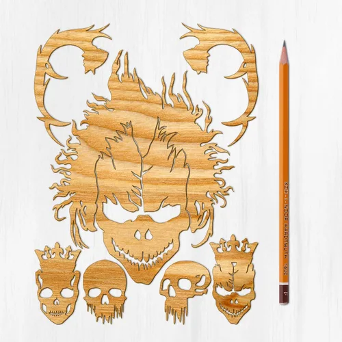Miniatura 15 de Ajoure Fine Lasercut Embelishments # Lindas calabazas y árboles espeluznantes Halloween Vintage chapa madera contrachapada silueta para manualidades