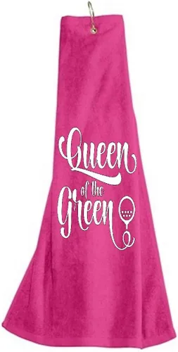 Miniatura 2 de Queen of The Green Girl Woman - Toalla de golf de tres pliegues con ojales y gancho, camiseta de bola de club, regalo de cumpleaños, variedad
