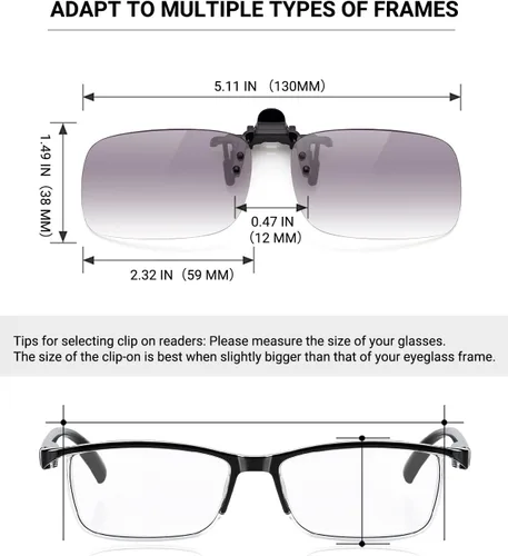Miniatura 3 de TERAISE Lentes de lectura con clip para lentes, lupas de bloqueo de luz azul, lentes lectores para mujeres y hombres