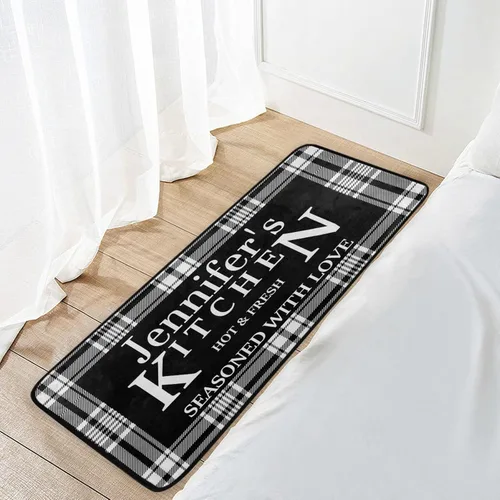 Miniatura 7 de Alfombras de cocina personalizadas con diseño de búfalo blanco, antideslizantes, acolchadas, antifatiga, para baño, cuarto de servicio, estar parado
