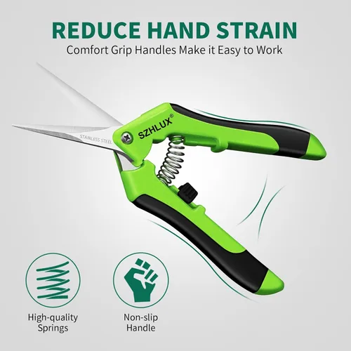 Miniatura 3 de SZHLUX Tijeras de jardinería de 6.5 pulgadas, tijeras de podar de mano (1, verde)