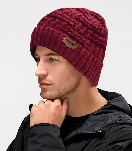 Miniatura 26 de Loritta Gorro de invierno cálido de punto grueso y holgado para hombre
