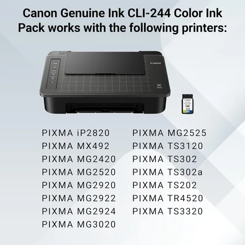 Miniatura 2 de Canon CL-244 - Cartucho de tinta de color original, compatible con iP2820, MX492, MG2420/2520/2920/2922/2924/3020/2525