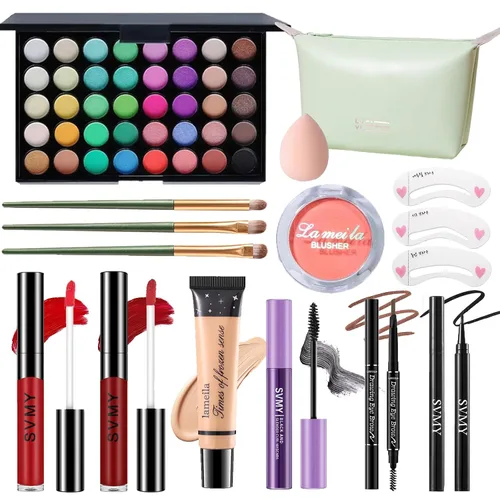 Miniatura 17 de Set de maquillaje para mujeres, kit completo de maquillaje para principiantes y profesionales, juego de maquillaje de viaje para adolescentes