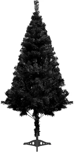 Árbol de Navidad negro de Halloween de 5 pies para el hogar, oficina, decoración de fiesta, árbol de Navidad artificial para Navidad, decoración de
