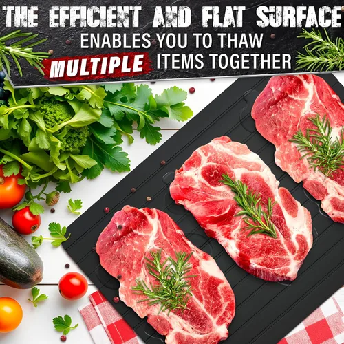 Miniatura 5 de Bandeja de descongelación para carne congelada de 11.6 x 8.2 pulgadas – Bandeja de descongelación de carne no eléctrica de aluminio para carne